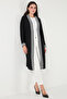 Modest Regular Fit Tie-Down Embroidered Hijab Long Kimono Cardigan Cardigan 5866173 - 5