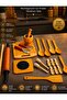 Natural Wood Bamboo 21-Piece Rotating Rolling Pin, Mortar and Pestle, Trivet, Spoon, Ladle, Bamboo Cutting Board Bridal Set - 7