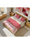 Rose Valley - Striped Floral Double Hybrid Duvet Cover Set - with Sheets