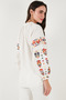 Embroidered Cotton Oversize Fit V-Neck Shirt Shirt 676253 - 7