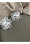 Silver Color Wire Flower Earrings - 3
