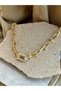 Gold Color Chain Necklace with Stone Tip - 3