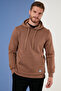 Regular Fit Hooded Kangaroo Pocket Fleece Lined Soft Sherpa Sweat Men's Sweat 5905281 - 4