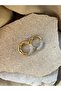 Gold Color and Stone Circle Earrings