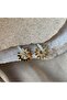 Gold Color Wheel Stone Earrings - 4
