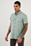 Button Collar Cotton Slim Fit Pocket Shirt Men's Shirt Cf21S 111153 - 4