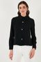 Rhinestone Regular Fit Shirt Collar Zip up Blouse Bluz 611Bz0493 - 2