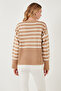 Relaxed Fit Striped Front Short Back Long Sweater Pullover 4616174 - 7