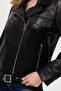 Kity Black Biker Biker Side Zipper Women's Genuine Leather Coat - 6