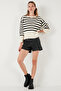 Relaxed Fit Striped Front Short Back Long Sweater Pullover 4616174 - 2