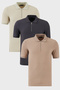Cotton Regular Fit Half Zipper 3 Pack Polo Neck t Shirt Men's Polo Neck t Shirt 590