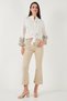 Cotton Embroidered Waist Tied Judge Collar Shirt Shirt 6110097 - 3