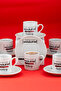 09 Porcelain 12 Piece Turkish Coffee Cup Set for 6 People 90ml - 4