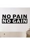 57x20cm black No Pain No Gain" Motivational Vinyl Wall Decal - Matte Finish, Easy Stick-On for Home - 2