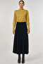 Viscose Knit Skirt with Stitch Detail Black - 2