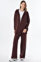 Hooded Detailed Knitwear Set Brown