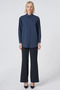Buttoned Cotton Basic Shirt Navy Blue - 3