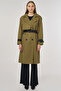 Epaulet Detailed Trench Coat Khaki - 3