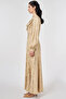 Leaf Pattern Jacquard Dress Light Yellow - 3