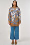 Abstract Pattern Wool Blend Knitwear Tunic Indigo - 3