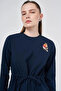 100% Cotton Lu Brooch Detailed Blouse Dark Navy Blue - 7