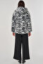 Zebra Pattern Plush Jacket Black - 5
