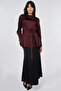 Sash Detailed Satin Blouse Burgundy - 2