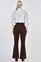 Flared D Denim Pants Chocolate - 4