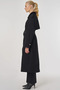 Velvet Collar Trench Coat Black - 3
