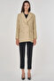Plaid Pattern Blazer Jacket Beige - 3