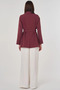 Buckle Detailed Blazer Jacket Burgundy - 7