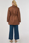 Waist Drawstring Short Coat Light Brown - 5