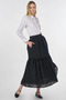 Floral Patterned Ruffle Skirt Black
