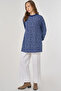 Patterned Viscose Sweatshirt Indigo - 2
