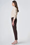 Pocket Detailed Basic Fabric Trousers Dark Brown - 4