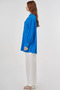 Viscose Tunic with Ruffle Collar Cobalt Blue - 3
