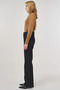 Straight High Waist Denim Trousers Black - 3