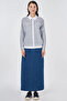 Stripe Pattern Cotton Blouse Blue - 2