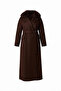 Detachable Fur Collar Cashmere Coat Dark Burgundy