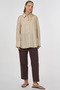 Stripe Pattern Lyocell Tunic Light Gray - 2