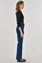 Flared Denim Pants Navy Blue - 5