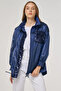 Sequin Embroidered Jacket Indigo