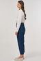High Waist Carrot Cut Denim Trousers Blue - 4