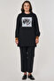 Visually Printed Rayon Sweatshirt Black - 2