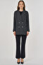 Plaid Pattern Blazer Jacket Smoked - 3