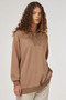 Off-Shoulder Viscose Sweatshirt Beige - 2