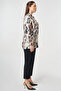 Abstract Pattern Chiffon Blouse Beige - 5