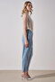 Button Detailed Jacquard Carrot Trousers Sea Ice - 2