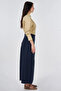High Waist Pleated Skirt Dark Navy - 6