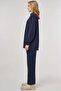 Off-Shoulder Viscose Sweatshirt Navy Blue - 3